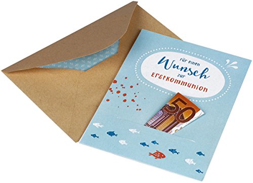 Für einen Wunsch zur Erstkommunion: Karte für ein Geldgeschenk