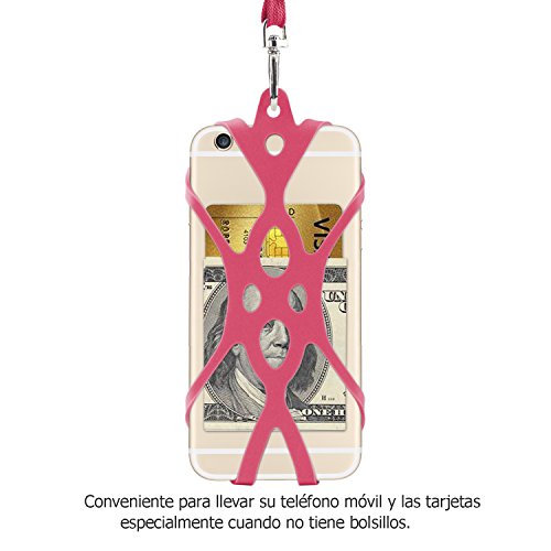 Remeel Handy Lanyard mit universalem HandyhÃ¼lle Halter aus Silikon fÃ¼r iPhone X iPhone 8 iPhone 8plus iPhone 7 iPhone 7plus iPhone 6 6s und auch fÃ¼r alle GrÃ¶ÃŸen von Smartphones (Rosa)