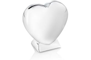 Zilverstad Salvadanaio Cuore su piedistallo, in Lega di Zinco, Argento, 43x90x87mm