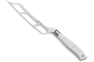 Arcos Cuchillo queso forjado Acero Inoxidable Nitrum y Hoja 145 mm. Mango ergonómico polioximetileno POM. Serie Riviera Blanc. Color blanco.