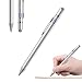 Produktbild SAWAKE Stylus Stift Touchstift USB wiederaufladbar Eingabestift mit 1.5 mm aktive Goldstiftspitze& assive Faserspitze für Kondensator& resistiven Touchscreen von iOS, Android, Surface Geräten - Silber