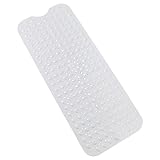 AWinEur weiß Badewanne Matte | Extra Lang Umweltfreundliche TPR Gummi Badematte Dusche Badewanne Matte mit Saugnäpfen 100 cm x 40 cm (L x W)