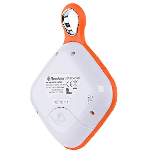 Roadstar SRA-2110 UKW Duschradio mit Uhr (Sendersuche, großer Saugnapf, spritzwassergeschützt IPX-4 Norm, Weckfunktion), orange - 4