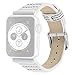 Produktbild Glowjoy Uhrenarmbänder Leder Kompatibel mit Apple Watch 44mm Series 4,Lederbänder Watch Bändern echt Leder Sportarmband Uhren-Armband Zubehörteil für Frauen Mann Mädchen Jungen (Weiß)