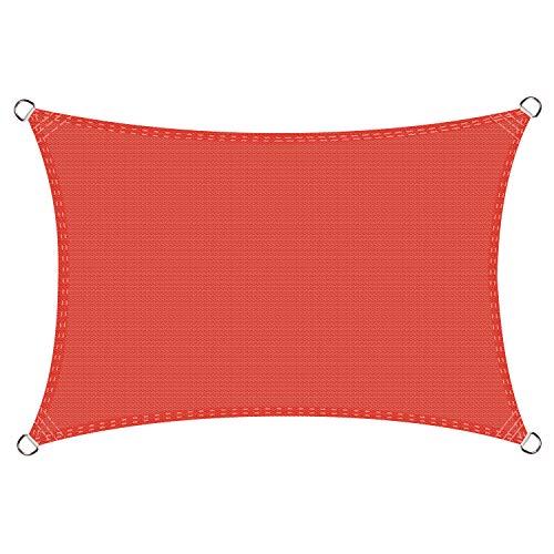 Cool Area Toldo Vela de Sombra Rectangular 3 x 4 Metros protección Rayos UV, Resistente y Transpirable, Color Tierra