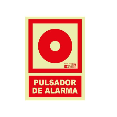 Astlight INC4150.7FJ Señal de pulsador fotoluminiscente, Multicolor