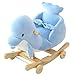 Produktbild Holz Schaukelpferd Für 12-72 Monate Baby Jungen Und Mädchen Plüschtiere Kinder Kind Kleinkind Delphin MusicStuffed Tier Sitz Soft Rocke Stuhl Geburtstagsgeschenk