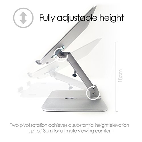 Desire2 View My Screen At Home Fully Multi Angle Adjustable Aluminium Elevator Desk Riser Stand For Laptops, Notebooks and Macbooks - 2