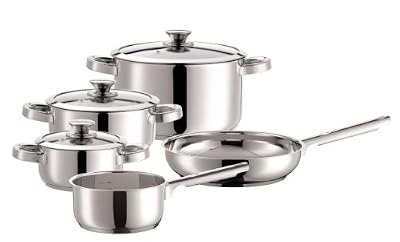 Varuna 926301 Batterie de Cuisine 8 Pièces Acier Inoxydable 18/10