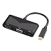 Produktbild owikar USB 3.1 Typ C auf HDMI VGA Aduio Adapter, 3 in 1 4 K HDTV Digital AV Projektor Multiport Konverter Adapter mit USB 2.0 Für Handy, Tablet Computer und MacBook