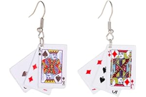 ANDRESLAD Poker Earrings Playing Card Dangle Earrings Funny Ear Jewelry for Women