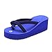 Produktbild Dorical Damen Plattform-Zehentrenner Wedge Flip Flops Dusch- & Badeschuhe Plateausandalen Freizeitschuhe Sommer Flip Flops Pantoletten Wedges Hausschuhe Gr 34-43(Blau,38 EU)