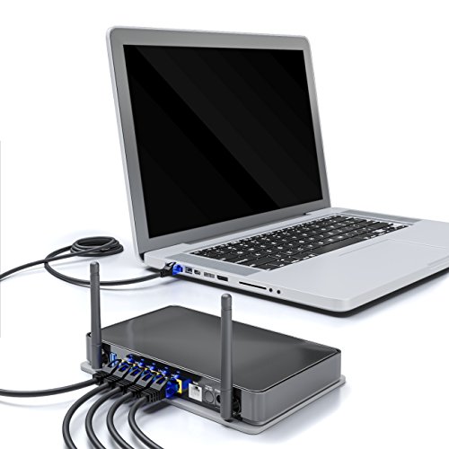 [SET 5 Stück] deleyCON 0,5m CAT6 Netzwerkkabel / U-UTP RJ45 / CAT-6 Lan Kabel Patchkabel Kupfer / Switch Router Modem Repeater Patchpanel – Schwarz - 4