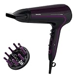 Diseño de alta calidad Philips Thermoprotect HP8233/00 - Secador de Pelo, Motor DC, Ionico, Boquilla 11 mm y DifUsor, 3 Velocidades, 3 Temperaturas, 2200 W, Negro y Lila