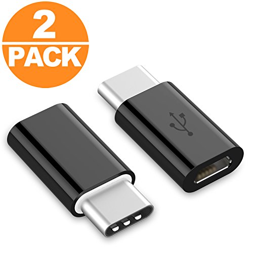 Act USB-C auf Micro USB Adapter [2 in 1 Pack] verwandelt USB Type-C Input in Micro-USB, 56K Widerstand für MacBook Pro, MacBook (2015), ChromeBook Pixel, Nexus 5X, Nexus 6P, Nokia N1, OnePlus 2 und weitere (Schwarz)