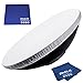 Produktbild Phot-R 16 "40cm Beauty Dish Fotografie Foto-Studio-Licht-Beleuchtung Zubehoer Universal-Reflektor Wabe Weiss transluzentem Kunststoff Weiss Innenraum Bowens S-Type-Einfassung mit 'L' Shaped Bowens Blitzhalterung fuer Canon & Nikon Flashguns + Microfibre & Chamois Tuch