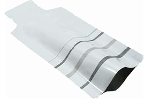 WACCOMT Pack 100 Bolsas de Mylar termosellables al vacío con tapa abierta en forma de botella termosellables de aluminio planas con muesca para almacenamiento (Blanco, 5x11cm (1.97x4.33 inch))