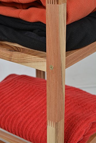 Roll Regal Standregal mit Rollen Höhe 72 cm aus Walnuss Massivholz für Bad, Wohnzimmer, Sauna, Flur, Diele, Küche, Büro und Kinderzimmer - 6