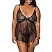 Produktbild QINPIN Plus Size Lace Sexy Passion Lingerie Tiefer V-Halter Babydoll G-String Kleid