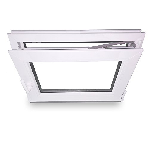 Kellerfenster – Kunststoff – Fenster – weiß – BxH: 100 x 50 cm – DIN links- 2-fach-Verglasung – Wunschmaße ohne Aufpreis – Lagerware - 2