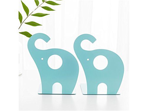 Preisvergleich Produktbild 1 Paar Cute Elephant Buchstützen Nonskid Art Buchstütze Geschenk (blau)