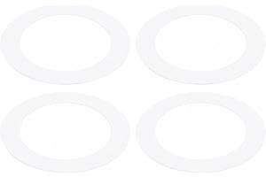 PATIKIL Goof Rings Inner Diameter 3.18", Outer Diameter 4.52", 4 Pcs Metal Goof Rings Cover Recessed Light Trim for Ceiling Wall Fixtures Can Lighting Down Light LED, Matte Finish White