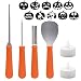 Produktbild hostan Halloween Kürbis-Schnitzset,Halloween Kürbis Schnitzwerkzeuge, 4 Edelstahl Pumpkin Tools Set, 10 Schnitz-Vorlagen und 2 LED-Licht für Erwachsene und Kinder