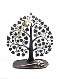 Color: negro. Bodhi - Cuenco para llaves, dinero, notas con árbol en negro para joyas, 35 x 32 cm