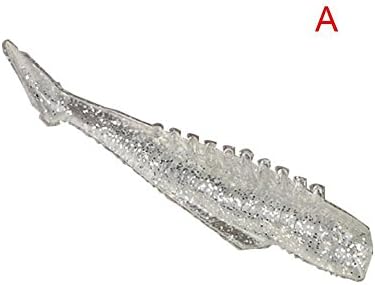 Yuneody Eco-friendly 10pcs/lot 9.5cm/7g Fishing Tackle Soft Plastic Bait Artificial Bionic Lure Transparent Worms Shad Bass Fishing Tool Outdoor Fish Attraction Shrimp Bait