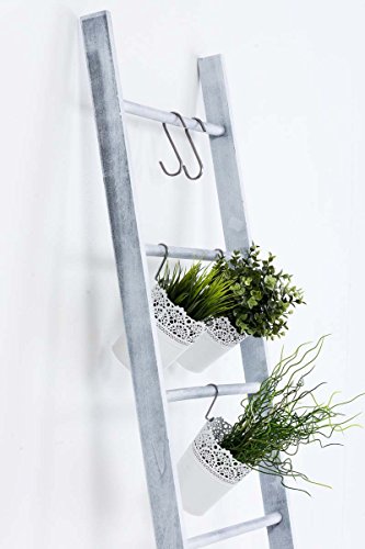 CLP Kleiderleiter MARIETTE, Dekoleiter, Holz Dekoregal, 5 Sprossen, Breite 50 cm, Höhe 145 cm Grau - 3