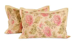 Swayam Drape and Dream Cotton 2 Piece Pillow Cover Set - Cream (PC02-3612)