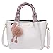 Produktbild CHOULI Korean Shoulder Portable Messenger Bag Small Square Bag Hair Ball Decoration White