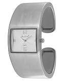 Pacific Time Damen-Armbanduhr Spangenuhr gebürstet Analog Quarz silber 21625