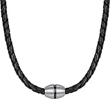  True Rebels - Collar de cuero, matizado - Cuero acero inoxidable - Joyas para hombres, Collar de cuero, Cadena de Cuero, Complementos de cuero - 60240044