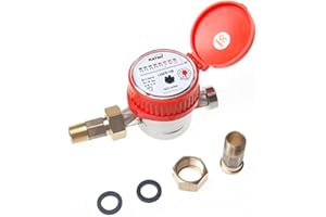 KATSU TOOLS 15180813 Home Shower Water Flow Measuring Meter 13MM Hot Dry Counter