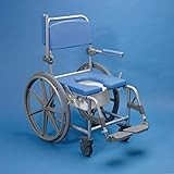 Days,fauteuil de douche roulant,cadre en aluminium robuste, deux roulettes avec freins, accoudoirs relevables,pour personnes âgées ou handicapées, utilisation dans la salle de bain