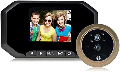 Intelligent Electronic cat's eye Security door mirror PIR motion detection Visual doorbell ,200W pixels, 3.5 inches , Black