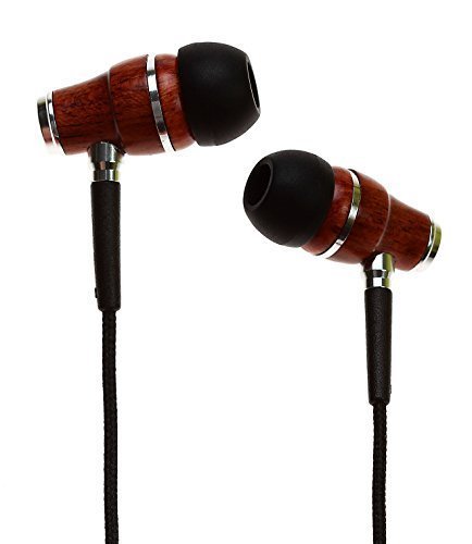 Symphonized NRG Premium Auriculares con Micrófono, de Madera auténtica, con Aislamiento de Ruido (Negro)