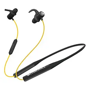 Zebronics ZEB-YOGA Wireless Bluetooth Supporting Earphone With Neckband Supports Magnetic Switch Control, Dual Pairing, Call Function, Voice Assistant, Water Resistant & Upto 21hrs* Playback Time (Black)