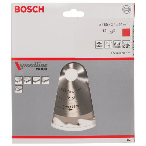 Bosch Zubehör 2608640786 Kreissägeblatt Speedline Wood 160 x 20 x 2,4 mm, 12 - 2