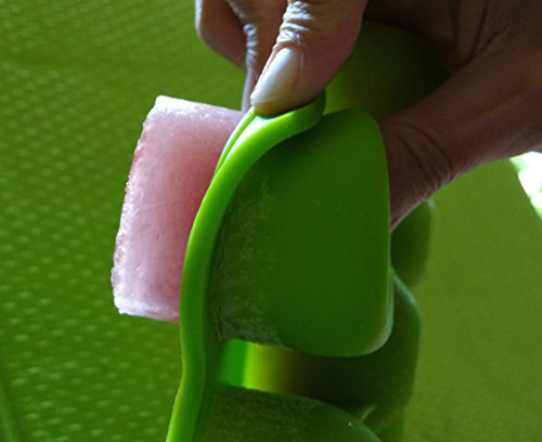 Schadstofffreier Gefrierbehälter aus Silikon mit Deckel zum Einfrieren und Aufbewahren von Babynahrung/Babykost | BPA-frei & FDA zugelassen | Plus kostenlose Rezepte | 7 x 60ml | 100%-Geld-Zurück-Garantie | Grün | nanafera - 6