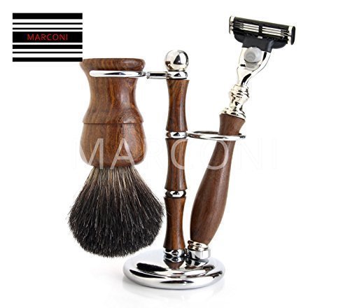 wooden vintage classic luxury shaving sets Badger hair shaving Brush Mach3 Razor
