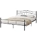 Produktbild [en.casa] Metallbett (Florenz)(140 x 200cm)(Schwarz) mit geschwungenem Kopfteil/Pulverbeschichtet / inkl. Lattenrost /
