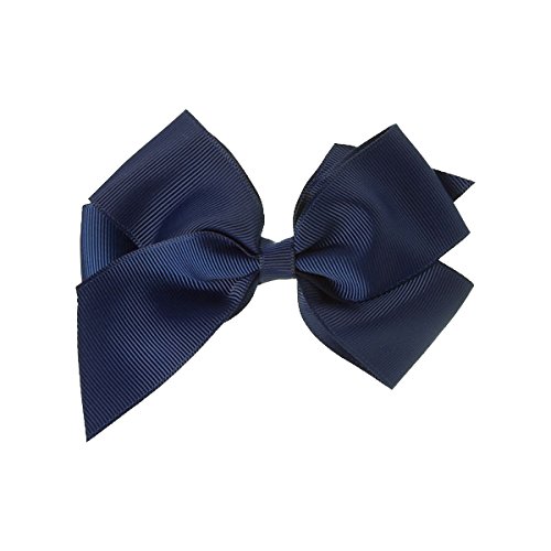 Poplico Grosgrain Bow Clip (Navy Blue)
