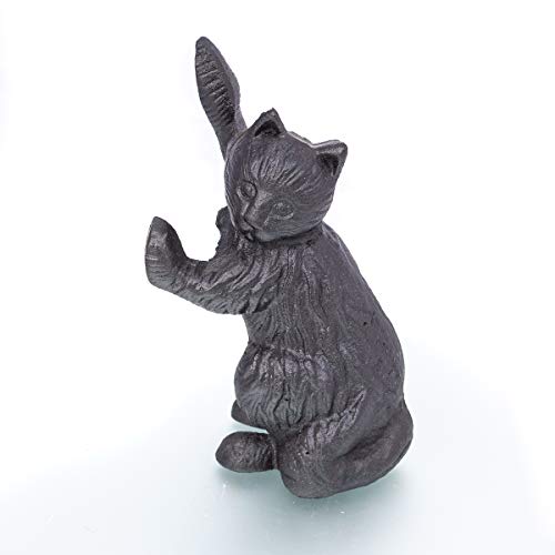 Antikas - Tope para puerta gato negro, escultura, abridor de puerta, gato negro con mucho peso.