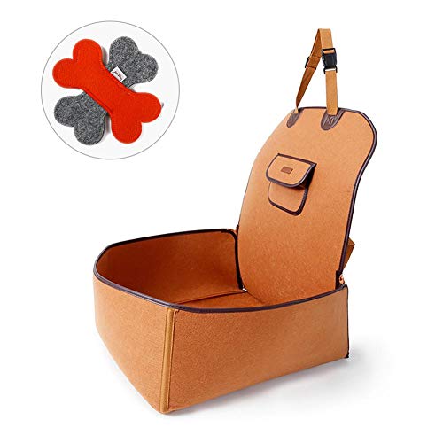 Preisvergleich Produktbild Xiangpian183 Autositzbezug für Haustiere, wasserfest, Aufbewahrungstasche mit gratis Spielzeug, Geschenk für Welpen, 1 Vordersitz, Haustiere, Autositzschutz braun