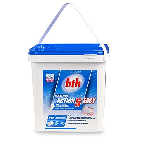 NEUHEIT - hth MaxiTab 200g ACTION 5 EASY (wasserlöslicher Beutel), 5 in 1 MultiTabs zur Poolwasserpflege
