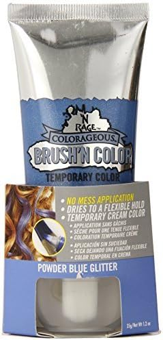 N'Rage Colorageous Brush'N Color Temporary Hair Color, Blue Glitter, 1.2 Ounce by 'N Rage