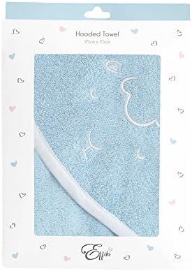 Effiki Effiki5901832946458 Embroidered Hooded Towel, Sheep Blue, 95 x 95 cm