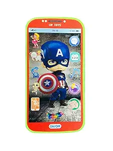 Maykil My Talking First Learning Kids Mobile Smartphone with Touch Screen and Multiple Sound Effects, Along with Neck Holder for Boys & Girls (Avenger)